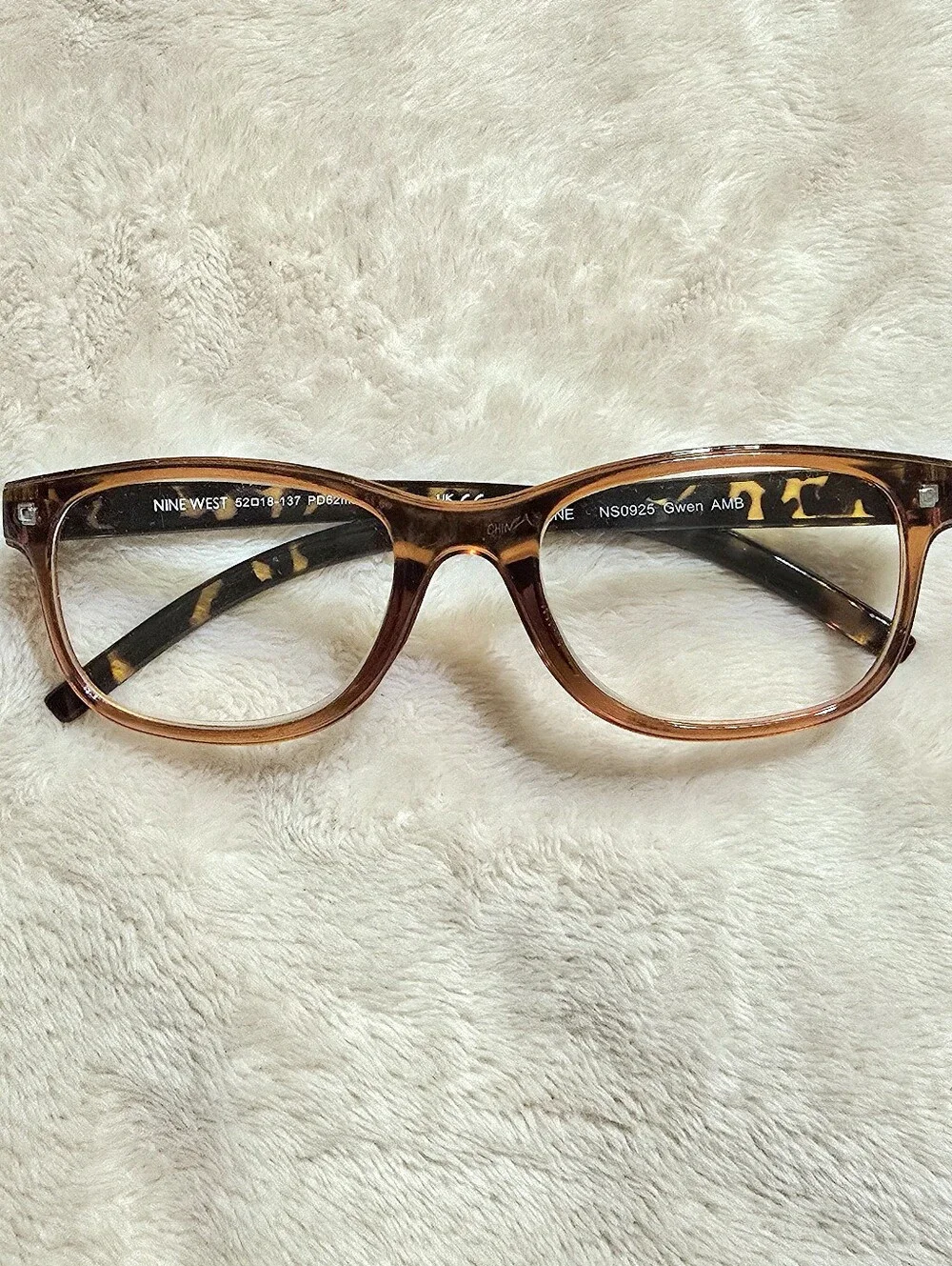 Nine West Tortoiseshell Frame Glasses - Amber/Brown +1.50